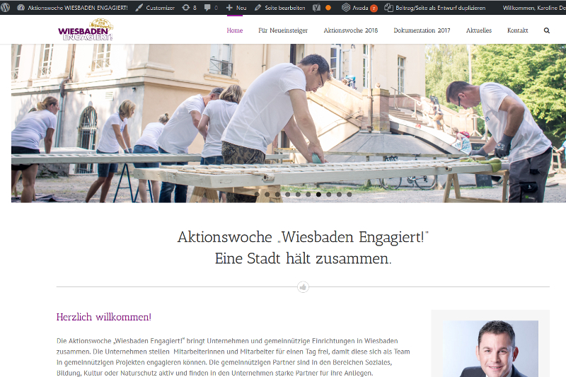 030 Aktionswoche "Wiesbaden Engagiert!" 2017 Fink & Fuchs AG CC-Servicebüro Eine Website für die Aktionswoche